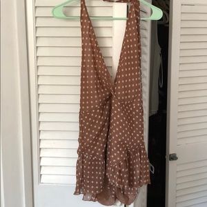 backless halter romper